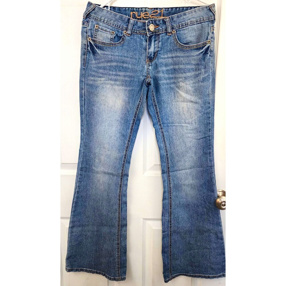 Rue 21 Flare Jeans Y2k 2000s Jeans Size 3/4 Women's Low Rise Medium Wash